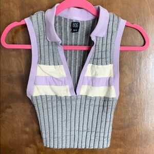 BDG Gray and Lavender Ribbed Vest NWOT